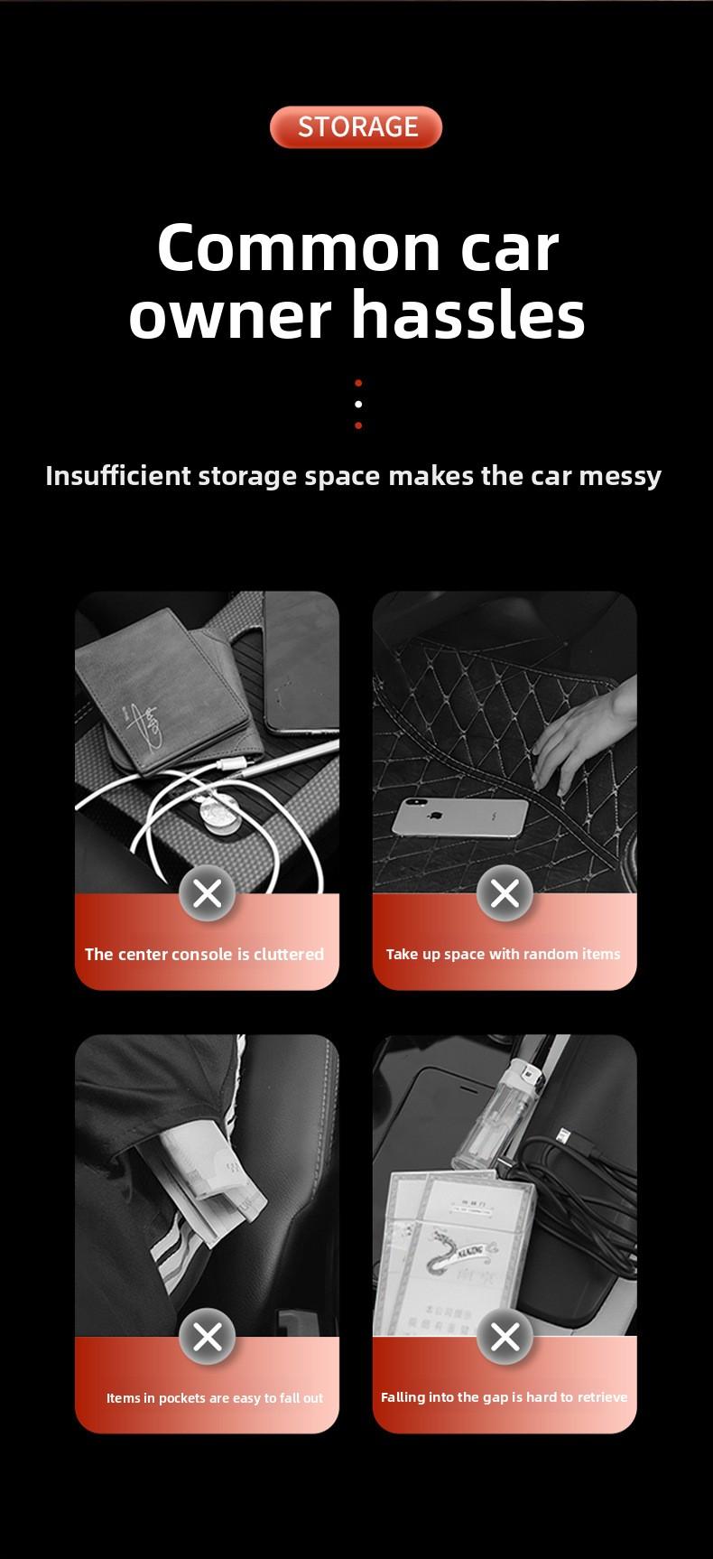 Car Seat Side Storage Box Car Interior Organizer Bag Car Gap Filler for Phone Keys Wallet Car Accessories Auto Interior Decoration Black Tech Car Gadget Car Seat Pocket Organizer for Car Storage Solut