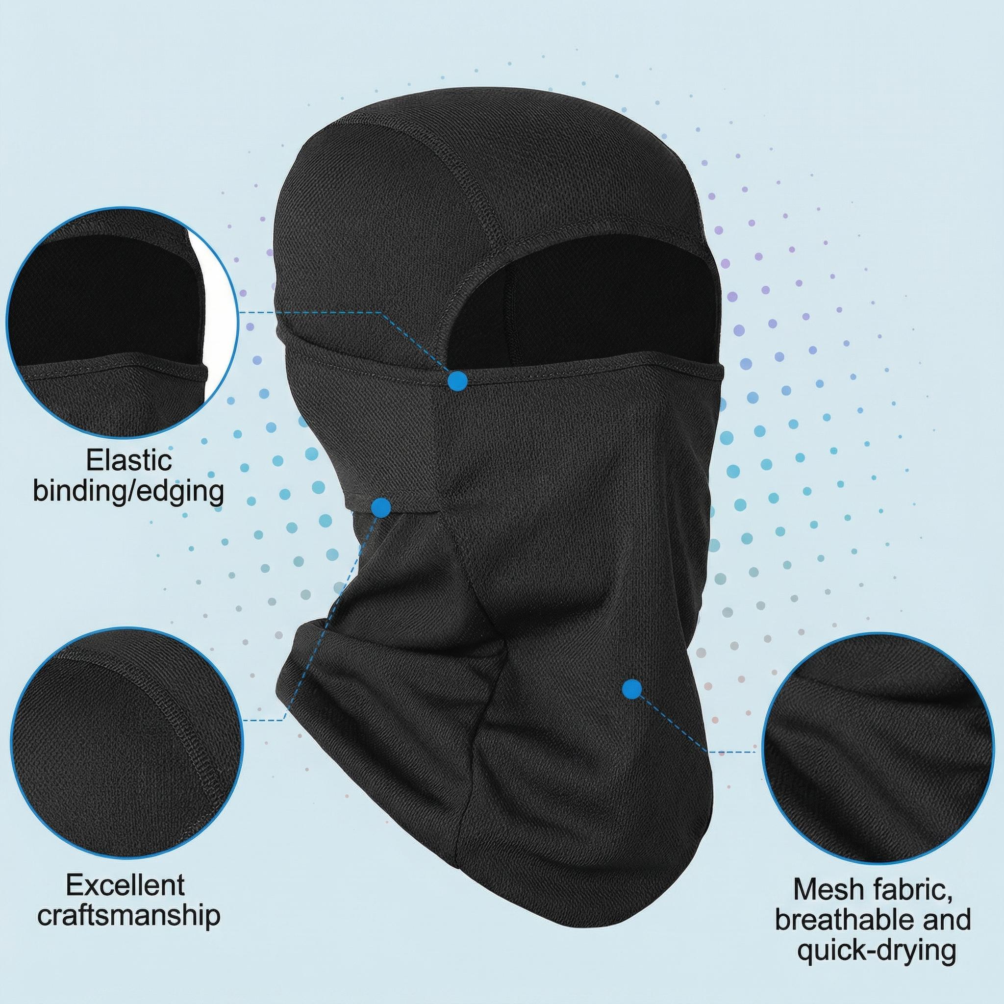 2pcs Unisex Cycling Face Mask, Balaclava Face Cover, Windproof Sunscreen Lightweight Mask, Suitable for Motorcycle, Skiing Sports