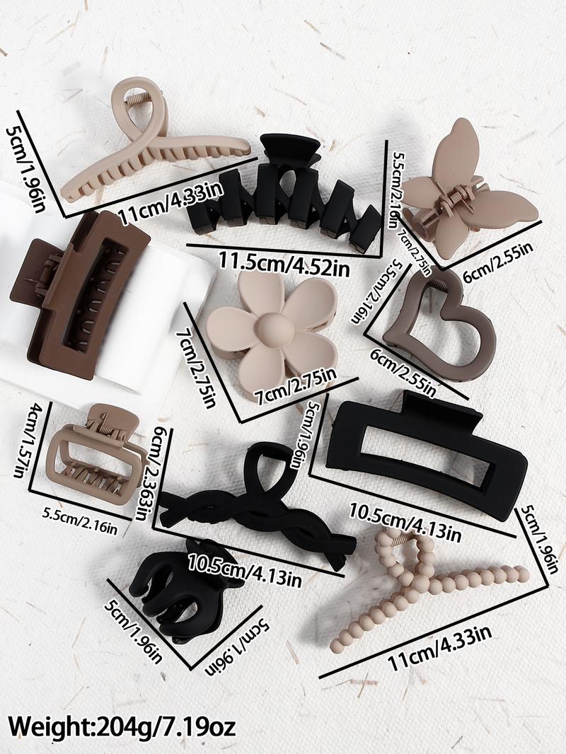 Women's Elegant Flower & Heart & Butterfly Design Hair Claws, 11pcs/set Trendy Mixed Style Non-slip Hair Claws, Casual All-match Hair Accessories for Women & Girls, Hairstyle Ideas, Flower Hair Clip