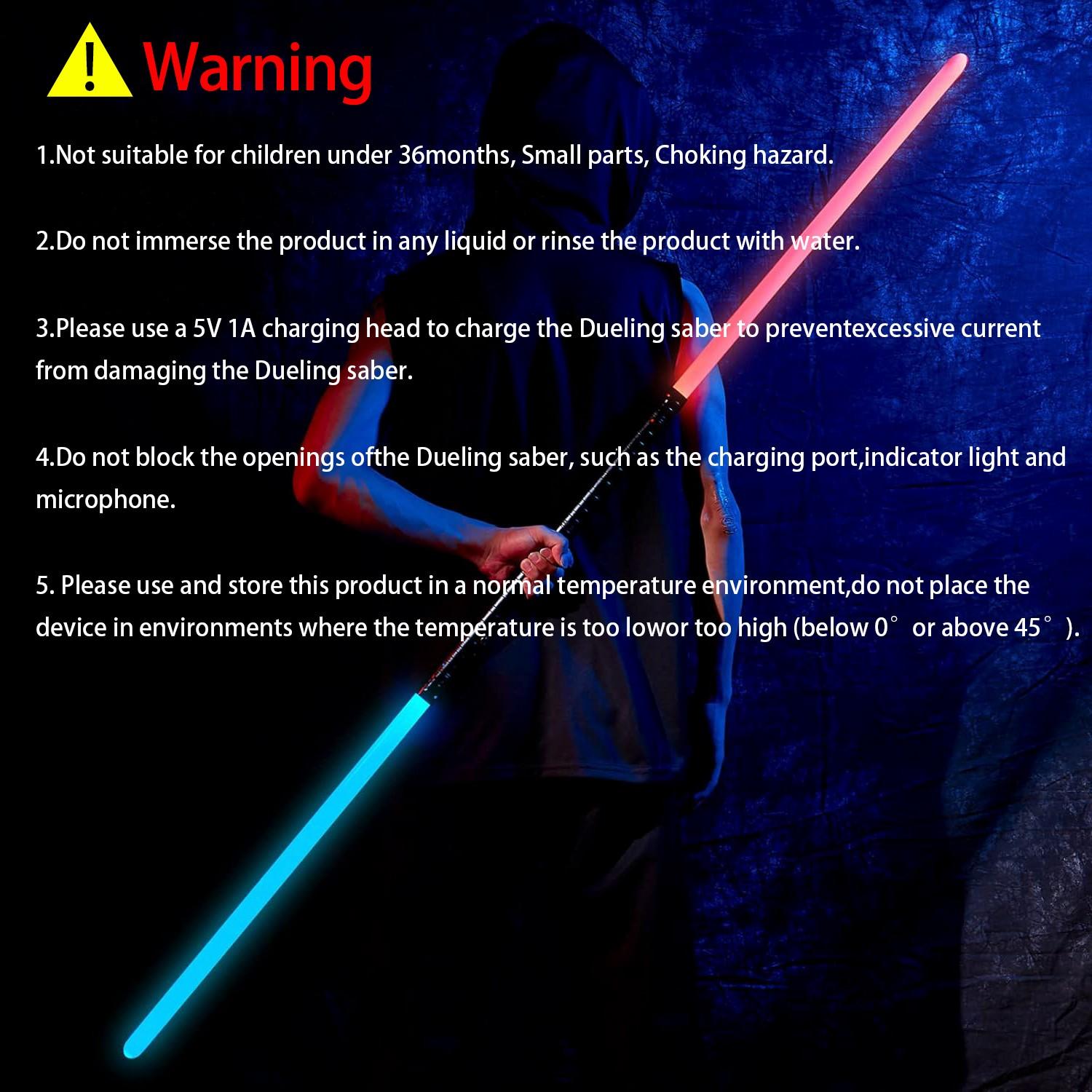 2-in-1 Double Bladed Laser Sword with Metal Hilt, RGB Colors & Sound Mode, Force FX Dueling Sword, Rechargeable Glow Sword for Cosplay, Glow in The Dark Party, Birthday & Holiday Gift for Him, lightsaber