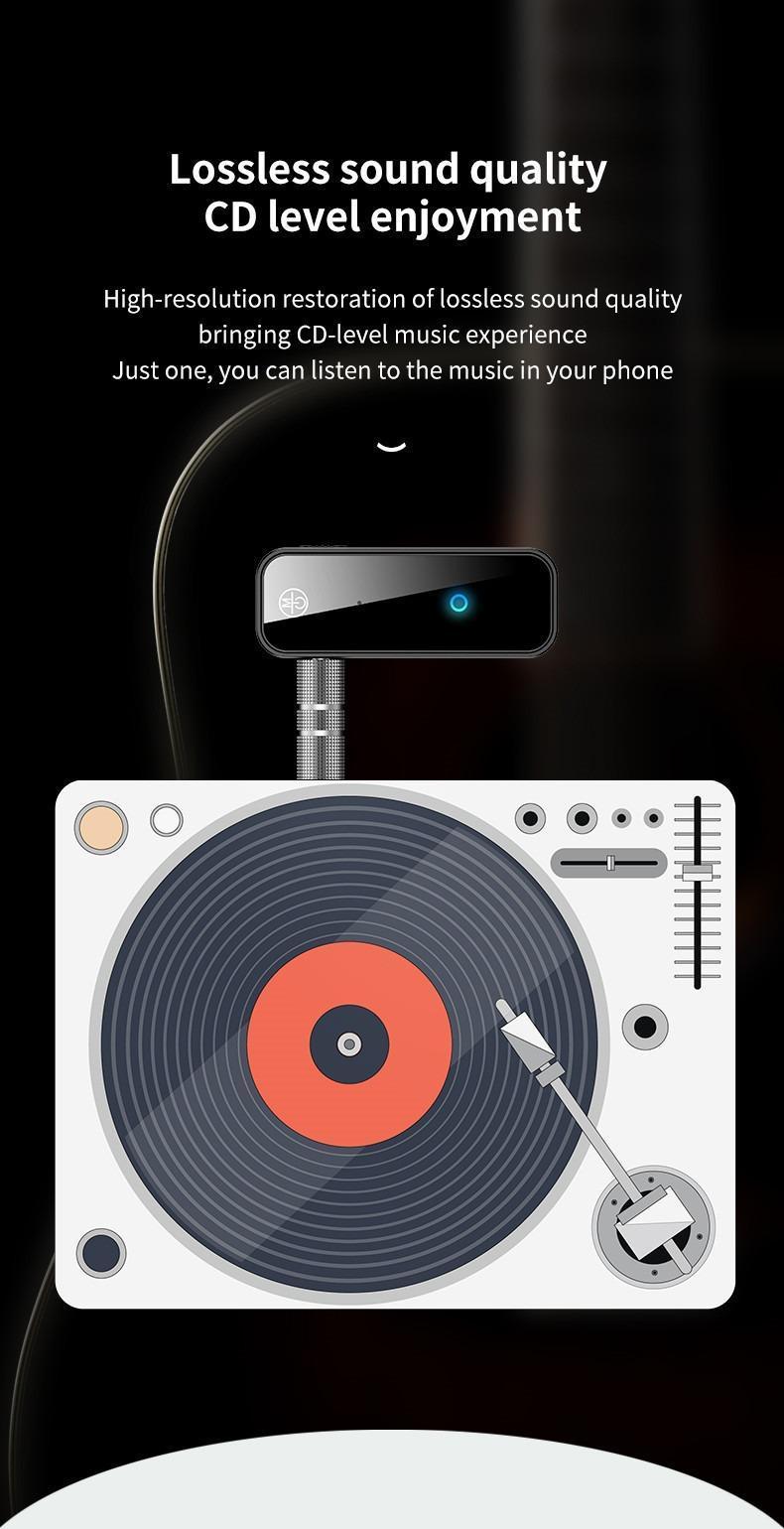 2026 New Car Bluetooth 5.3 Audio Receiver, Wireless FM Transmitter Adapter with AUX Input, Hands-Free Car Kit for Old Cars