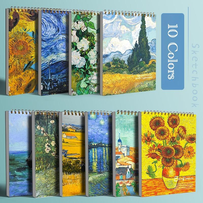 1 Piece Sketchbook, Top Spiral Bound Sketch Board, 1 Pack of 60 Sheets, Acid-Free Art Sketchbook Art Drawing Writing Paper, Suitable for Aduners Artists