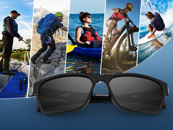 KastKing FlatRock Polarized Sport Sunglasses for Men and Women, Ideal for Driving Fishing Cycling Running, UV Protection