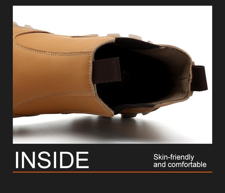 Brown Steel Toe Safety Shoes Unisex, Lightweight Anti Slip Work Shoes, Splash Resistant, Smash Proof and Puncture Proof for Kitchen, Restaurant and Food Service Work