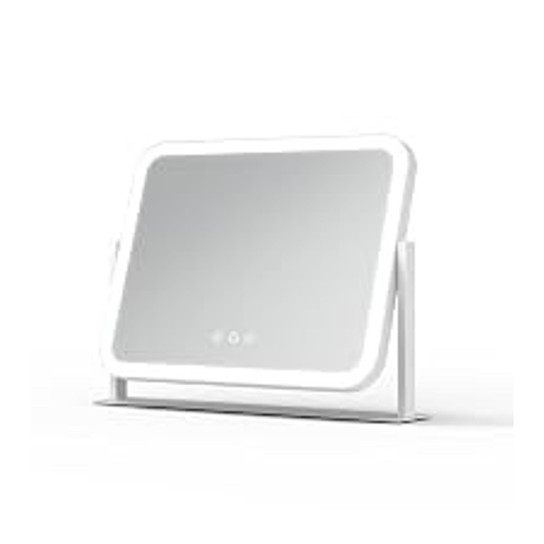 Elegant Lighted Vanity Mirror (White) - 17"x13" Indoor Furniture, 10X Magnification, 3 Color Lighting Modes, Smart Touch Control, 360° Rotation, Home & Bedroom Decor, Gift for Women