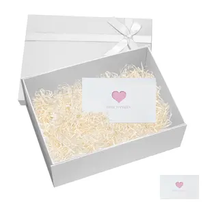 Gift Box Large 9.72x7.09x3.35 Inches, White Gift Boxes for Presents with Magnetic Closure Lid, Luxury Gift Box Rectangle Collapsible Boxes for Gift Packaging