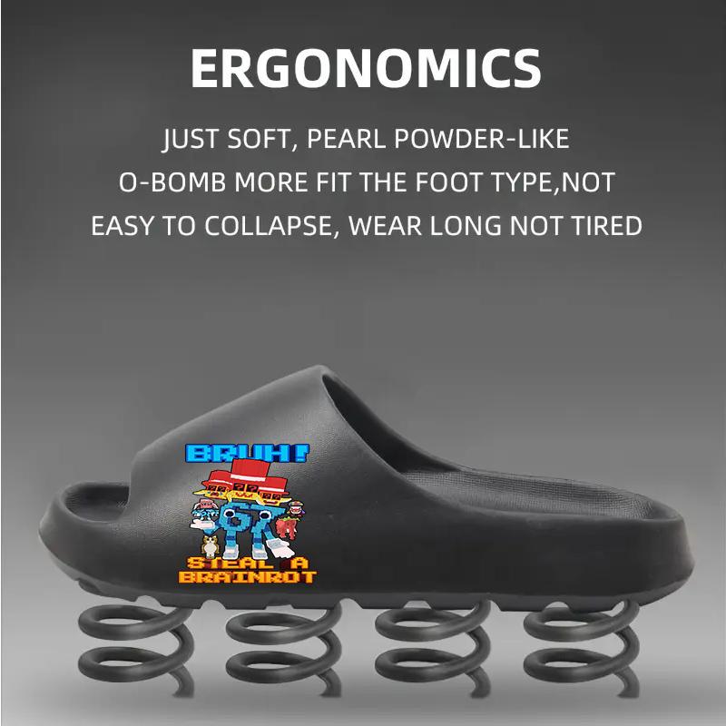 Crazy Pixel Monster Slippers - Funny "Steal A Brainrot" Design, Comfy Non-Slip Slides