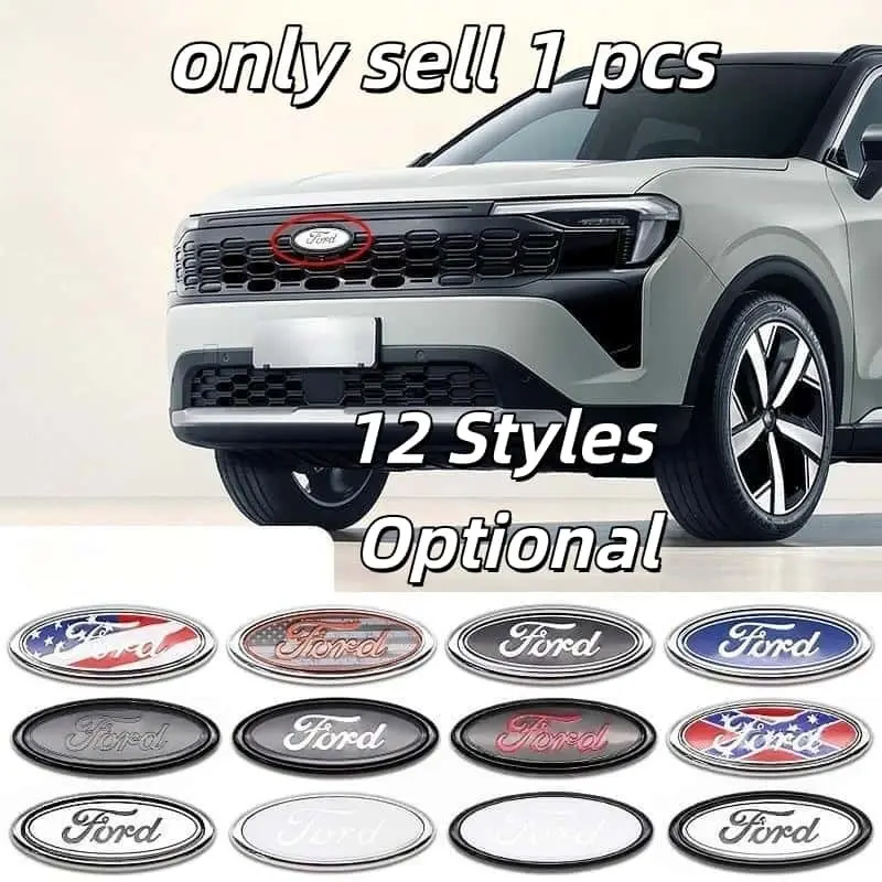 1 Pack Oval  3D Decor Emblem, two colors optional. Built with high-tack self-adhesive, waterproof, scratch-resistant and fade-resistant. Compatible with Ranger, Everest, Explorer, Edge, Fusion/Mondeo.