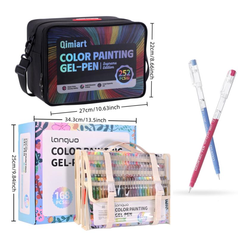 234 Colors Painting Gel Pen Set, Coloring Materials Set, Color System,252Pack Hand-Held Backpack,0.6mmNeedle Tip,Large Capacity Ink Pens,Art Supplies For Diary,Card,DIY,Coloring, Doodling