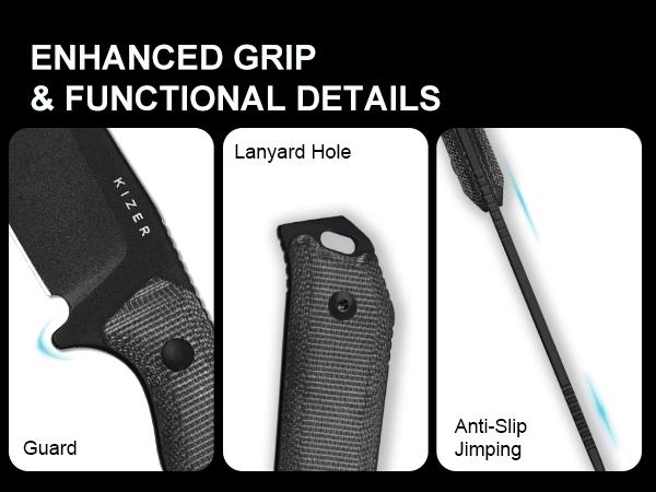 Kizer Begleiter Fix 3V Camping & Hiking EDC Knife 1045 steak  knife camping  knives dailycarry  tool Compact Folding Grip Knife fixed  blade  knife