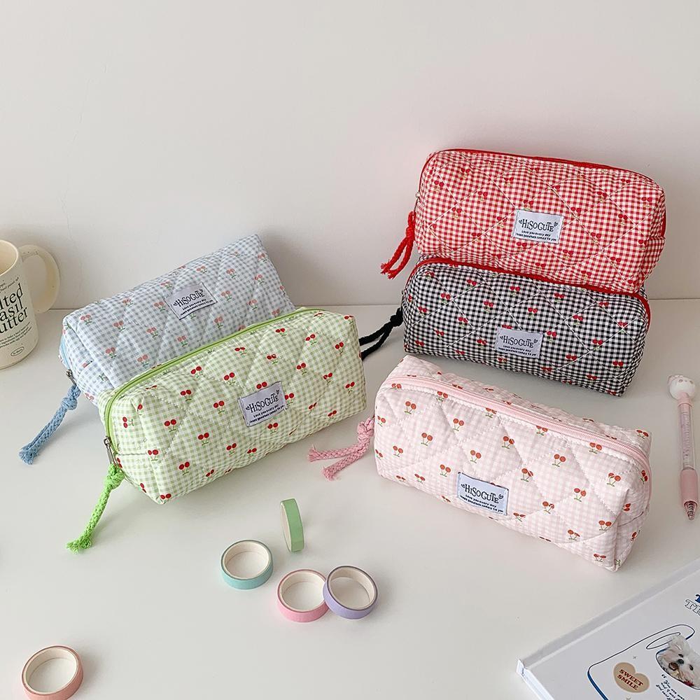 Cute Cartoon Cherry Pencil Case, Portable Stationery Organizer Bag, Adorable Cosmetics Storage Pouch, Ideal for Students