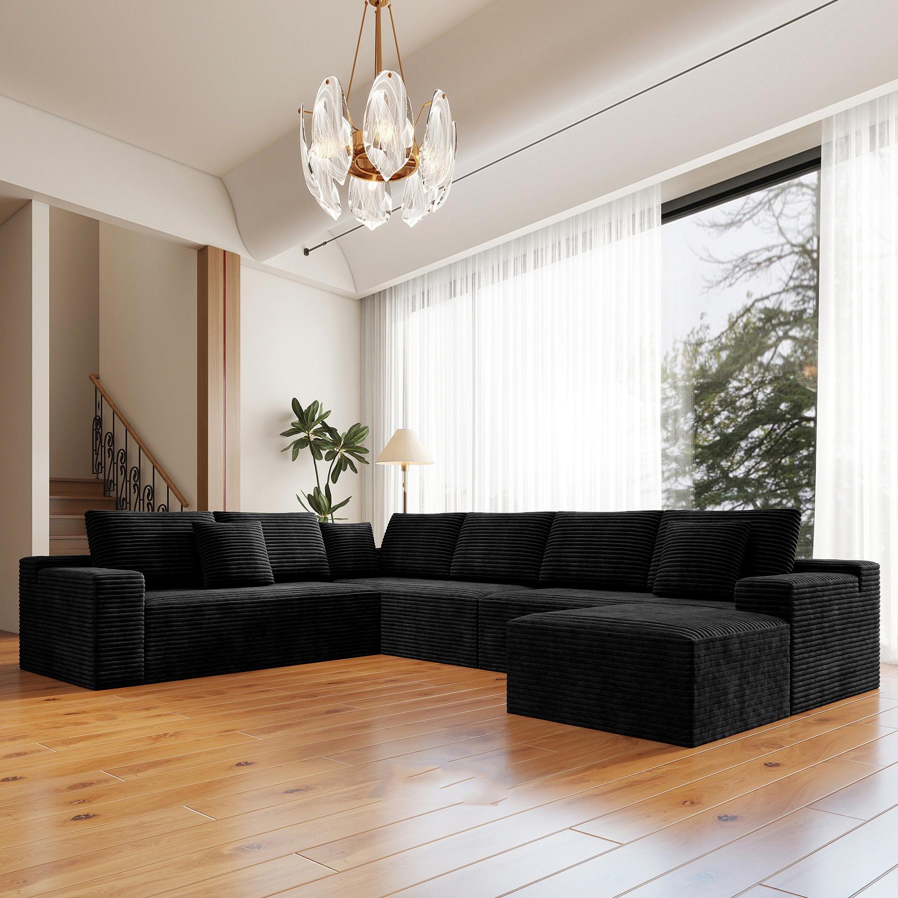 Oversized 8 seater Sectional Cloud Couch for Living Room, Modular Floor Sofa with Plush Flannel, No Assembly Required, Big Comfy Couches Set with Fluffy Memory Foam, Stupendous U Shaped Sofas with Chaise