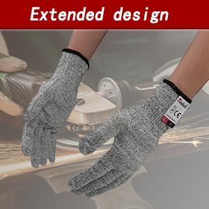 Gray Glass Fiber Work Gloves for Kitchen Cutting & Food Handling - Comfortable Elastic Cuffs, Breathable, Washable, S/M/L Sizes