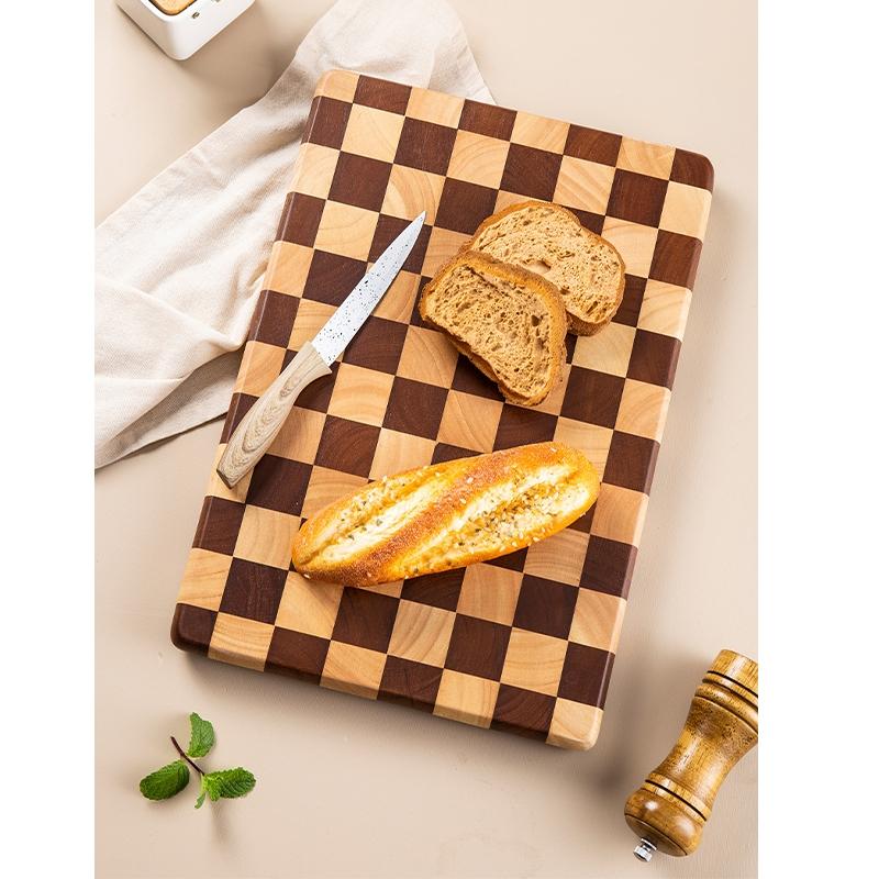 1PC Creative Checkered Wooden Cutting Board, Home Chopping Board, Mosaic Vegetable Cutting Board, Kitchen Food Prep Board, Fruit Solid Wood Board, Cooking Cutting Board, Durable Cutting Boards, Kitchenware