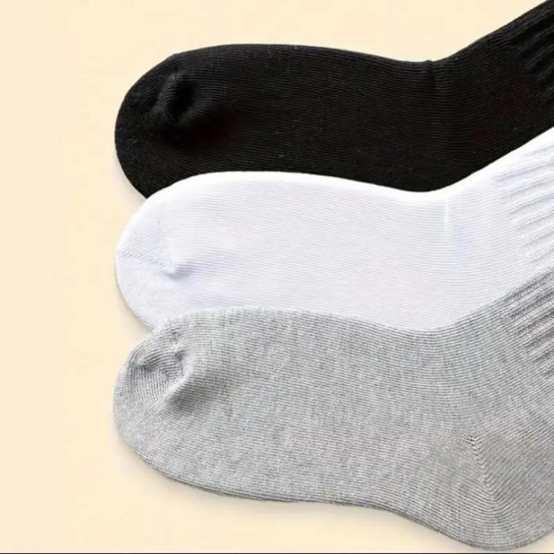 3 Pairs Winter Warm Couple Socks, Unisex Mid-Calf Breathable Solid Color Long Socks, Soft Nylon Gift Set
