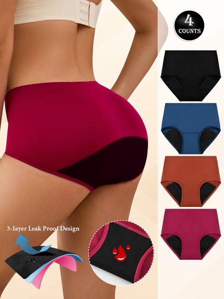 Women's Period Underwear Pack, Breathable Super Absorbent Leak-Proof High Waist Seamless Design, Casual Slim-Fit All Season Wear