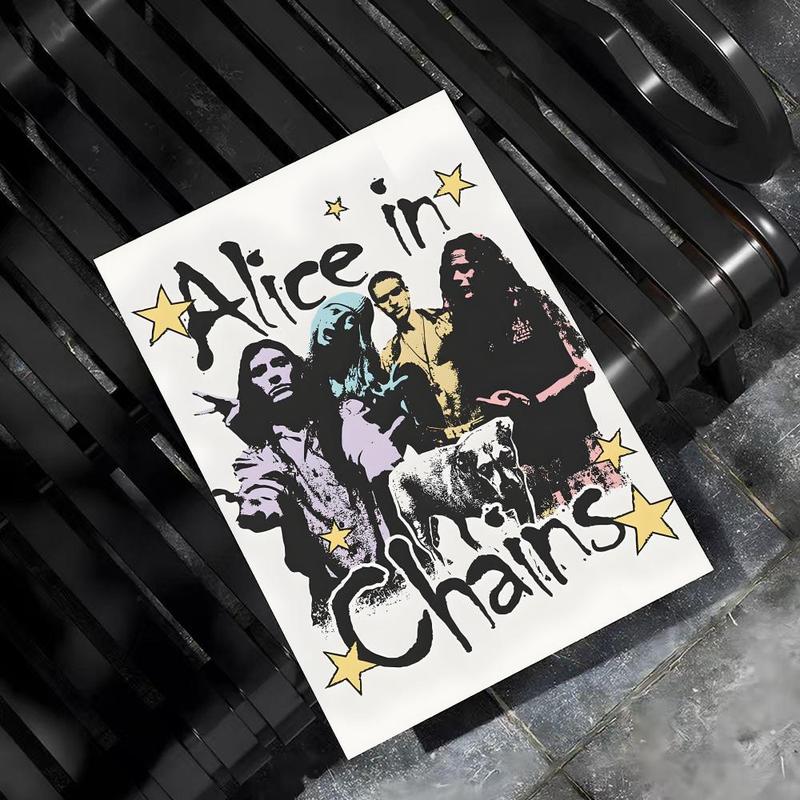 Fashion A-A-liceS in C-C-hainsS Poster HD Sticky Waterproof Wall Art High Quality Print Aesthetic Home Living Bedroom Bathroom hallway Decor Trendy Room Decoration Easy-To-Apply Gift Durable