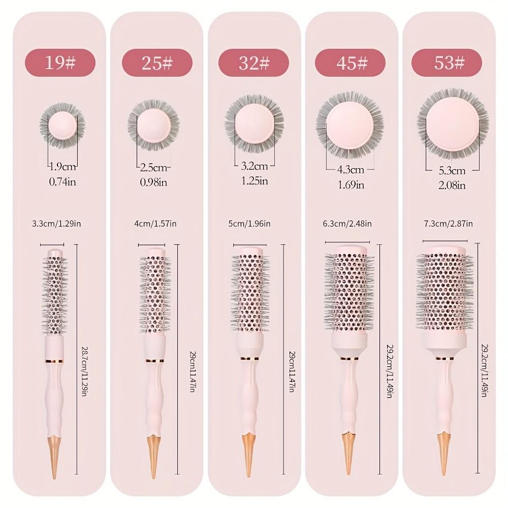 Volume Round Hair Brush Pink Ceramic-Coated  Barrel Vented Round Brush for Blow Drying Heat Resistant Anti-Static Textured Handle for Styling All Hair Types