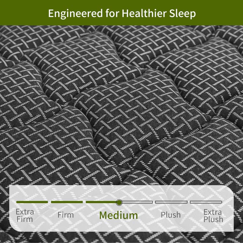 BOMASS 12" 14" Mattress Twin Full Queen King Hybrid Gel Memory Foam Individual Pocket Spring Black Mattresses Medium Firm Back support Bed in a box BOMASS 12" 14" Mattress Twin Full Queen King Hybrid Gel Memory Foam Individual Pocket Spring Black Mattresses Medium Firm Back support Bed in a box