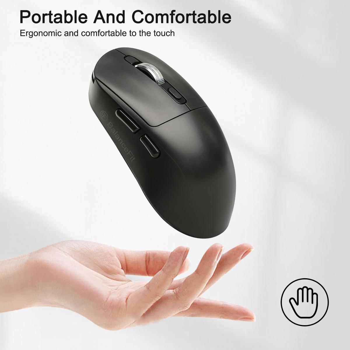 Wireless Mouse, 2.4g/Bluetooth-compatible 5.0 Dual Mode, Rechargeable Computer Mouse, 3 Adjustable Dpi, Ergonomic Design, Compatible with PC, MAC, iPad, Windows