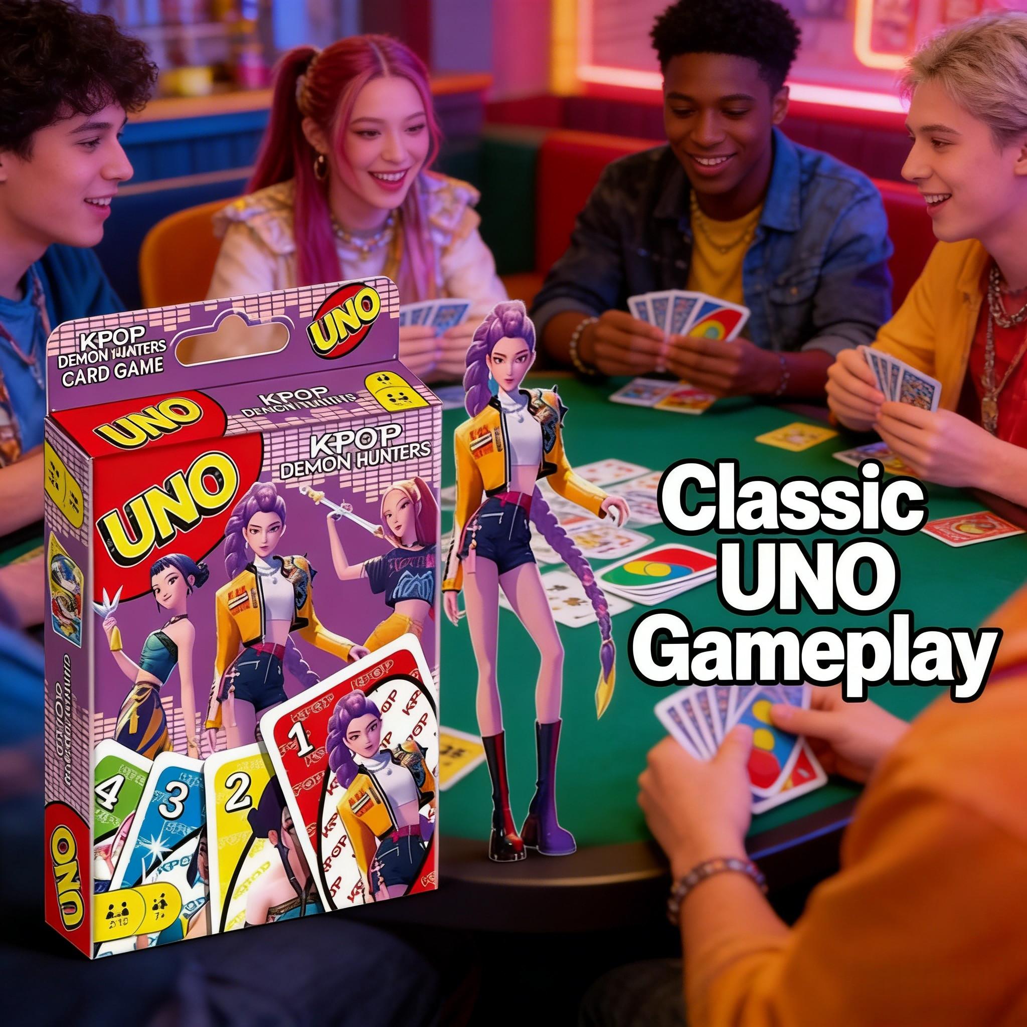 Inspired Kpop Uno Card Game Set, Suitable for Kids Teens Adults, Family Friendly Desktop Game, Fun Poker Cards, Birthday Gift Toy Entertainment