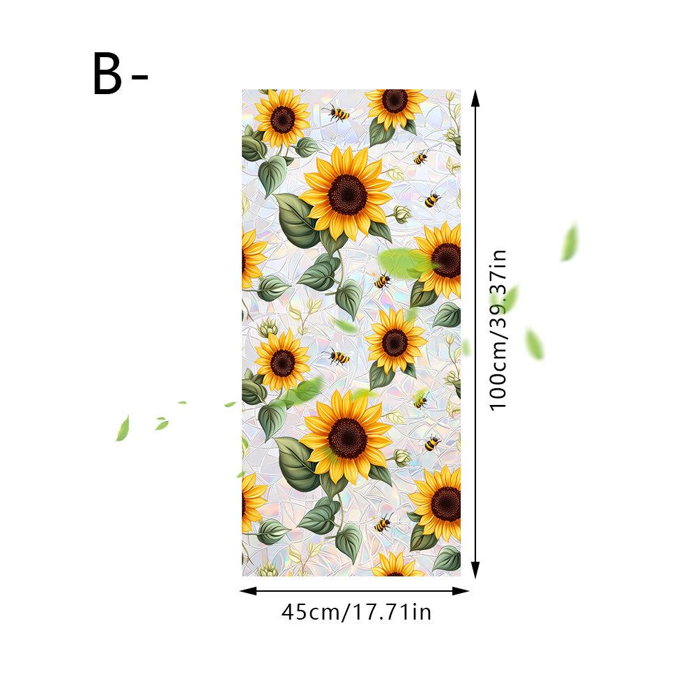 Spring Sunlight Rainbow Window Stickers, 4 Designs Including Lemon Lily Daisy Sunflower, Privacy Shield, Home Decor, Room Decoration