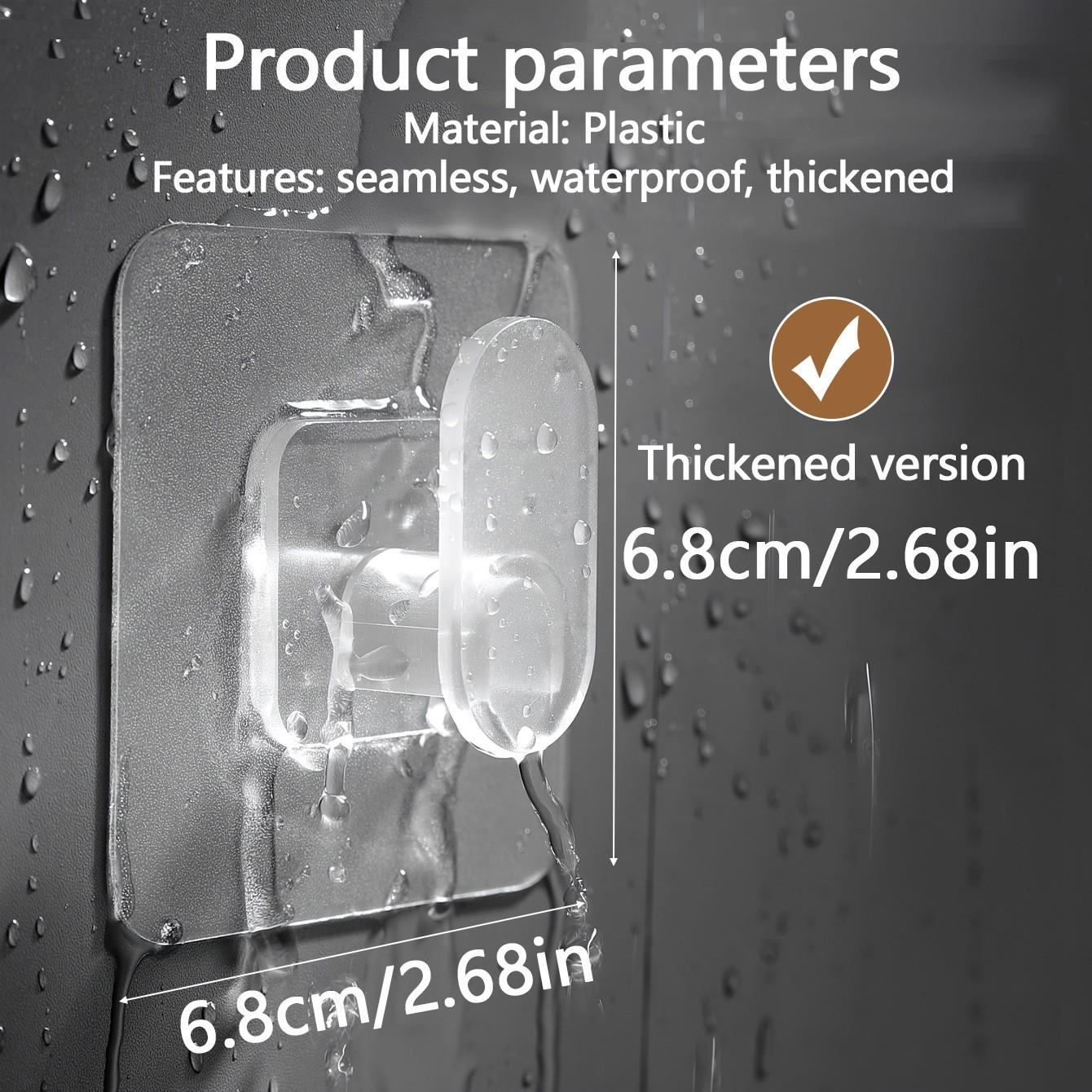 4pcs/10pcs/20pcs Large Thick Strong Adhesive Hooks, Bathroom Towel Hooks, Door Back Hooks, Waterproof Seamless Universal Hooks Durable