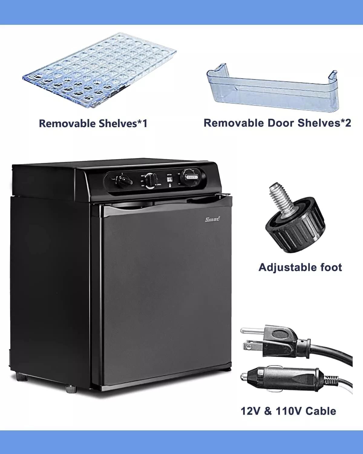 Smad 3 Way Gas Fridge Propane/AC/DC 12V 110V Motorhome 40L Leisure RV Cooler