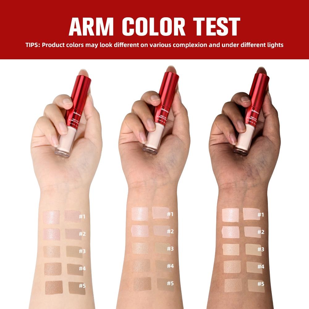 Long-lasting Glide&Hide Blurring Concealer, Concealer Foundation Hybrid, High-Coverage Concealer, Conceals Dark Circles and Wrinkles, Dual formula Including Liquid Tip & Balm Stick, Waterproof & Sweatproof, Smoothes & Brightens, Travel-Friendly Cosmetics