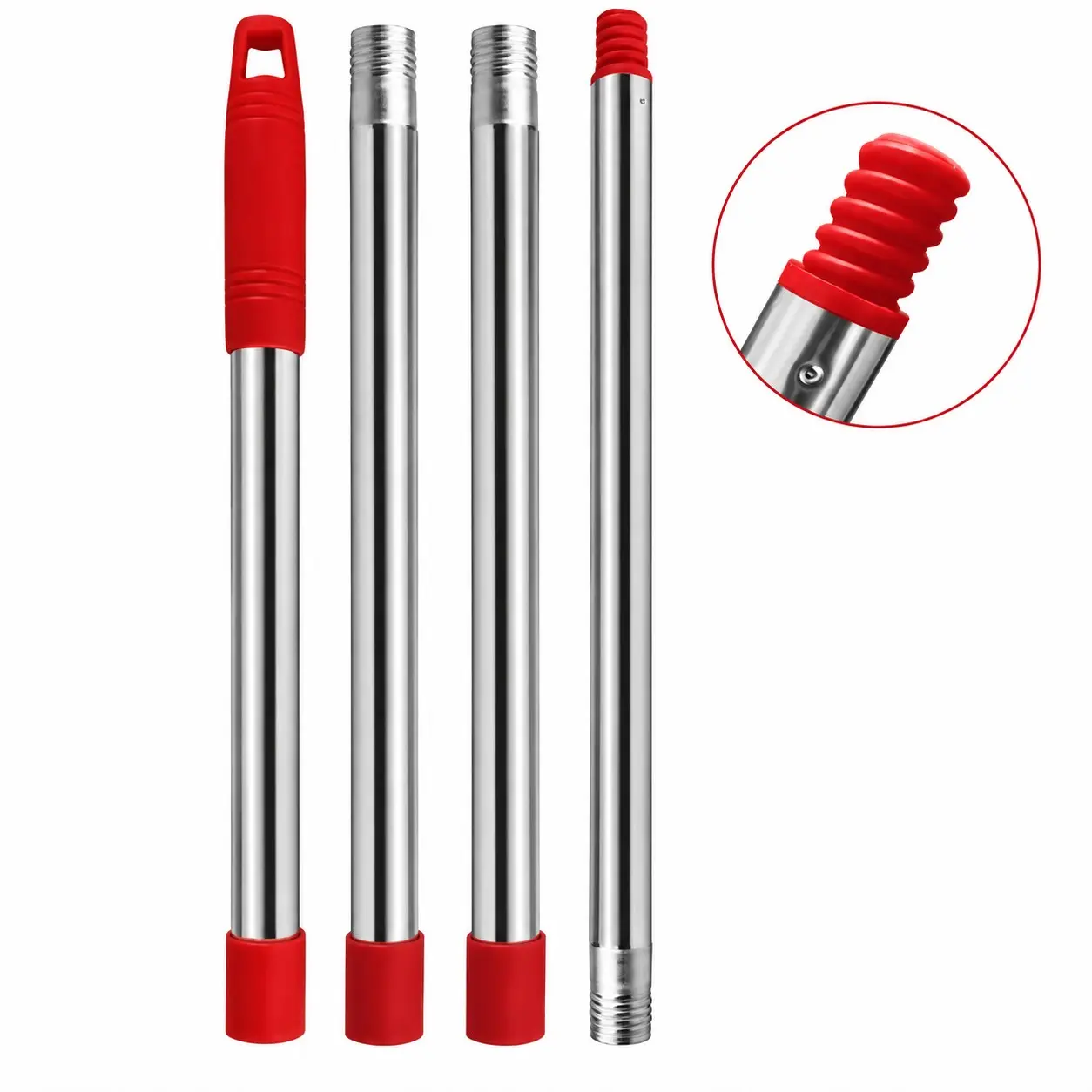 Spin Mop Replacement Handle, Adjustable 4-section Foot Mop Replacement Stick for Triangle Spin Mop Base, Home Care Supplies for Kitchen Office Dormitory, for Microfiber Spin Mop, Spin Mop Accessories