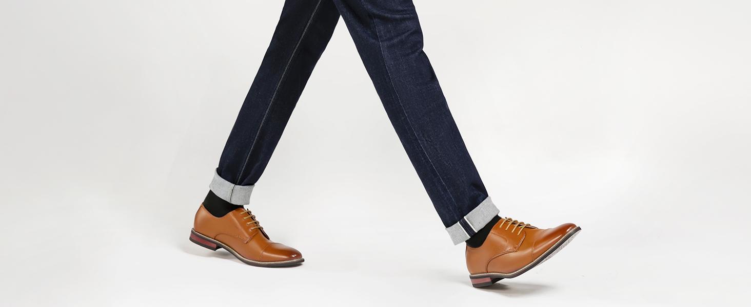 Bruno Marc Men's Formal Oxford Lace Up Shoes Square Toe