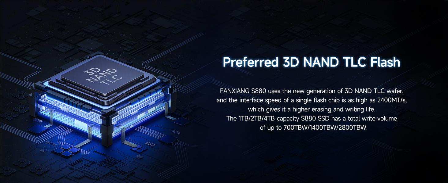 FANXIANG S880 1TB NVMe SSD, PCIe 4.0 M.2 2280 for PS5/Gaming/Computing, Internal Solid State Drive, Sequential Read/Write Speeds Up to 7300/7100MB/s