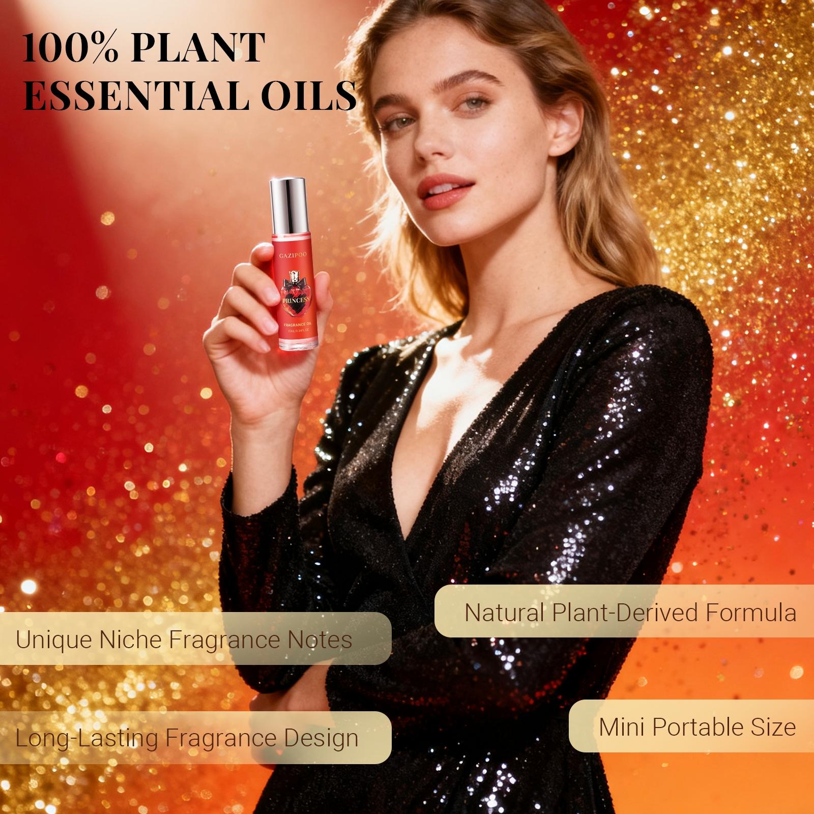Gazipoo Princess Floral Fruit Scented Roller Perfume Oil, Long-Lasting Sweet Fragrance, Portable Body Mist, Ideal for Dates