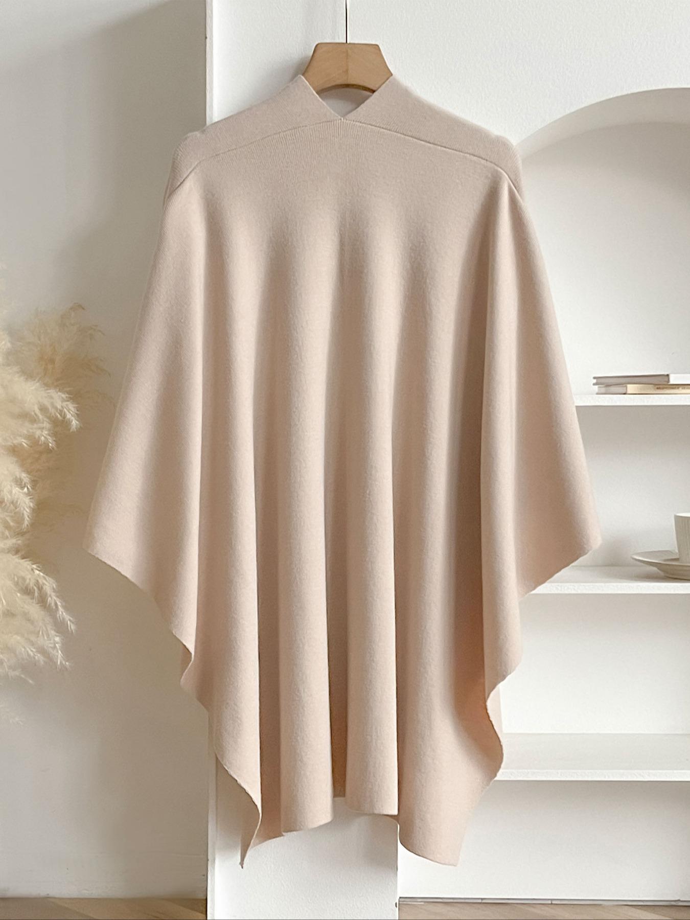 Elegant Women's Fashion Shawl, Simple Solid Color Cape for Daily Use, Perfect Birthday Gift, All Season Wearable Accessory, Trendy Solid Shawl