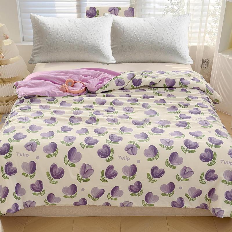 1pcs of small floral print summer quilt, super soft and skin-friendly air-conditioned quilt, suitable for use in all seasons, bedrooms, and living rooms