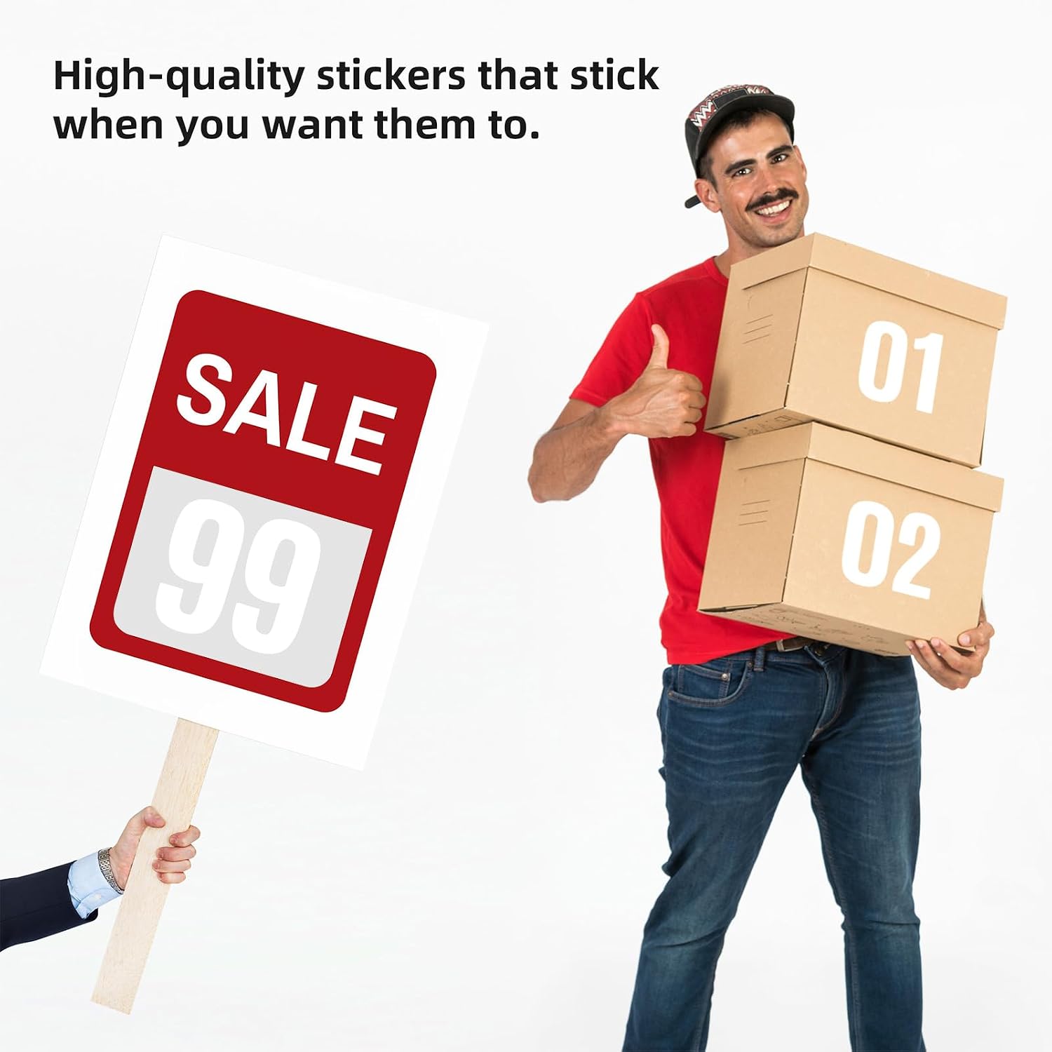 6 Sheets Mailbox Numbers Stickers 60 count 4 Inch  Viny Self Adhesive House Number  Anti Fading Number Signs for Signs   Doors Business Address Number Residence (White)