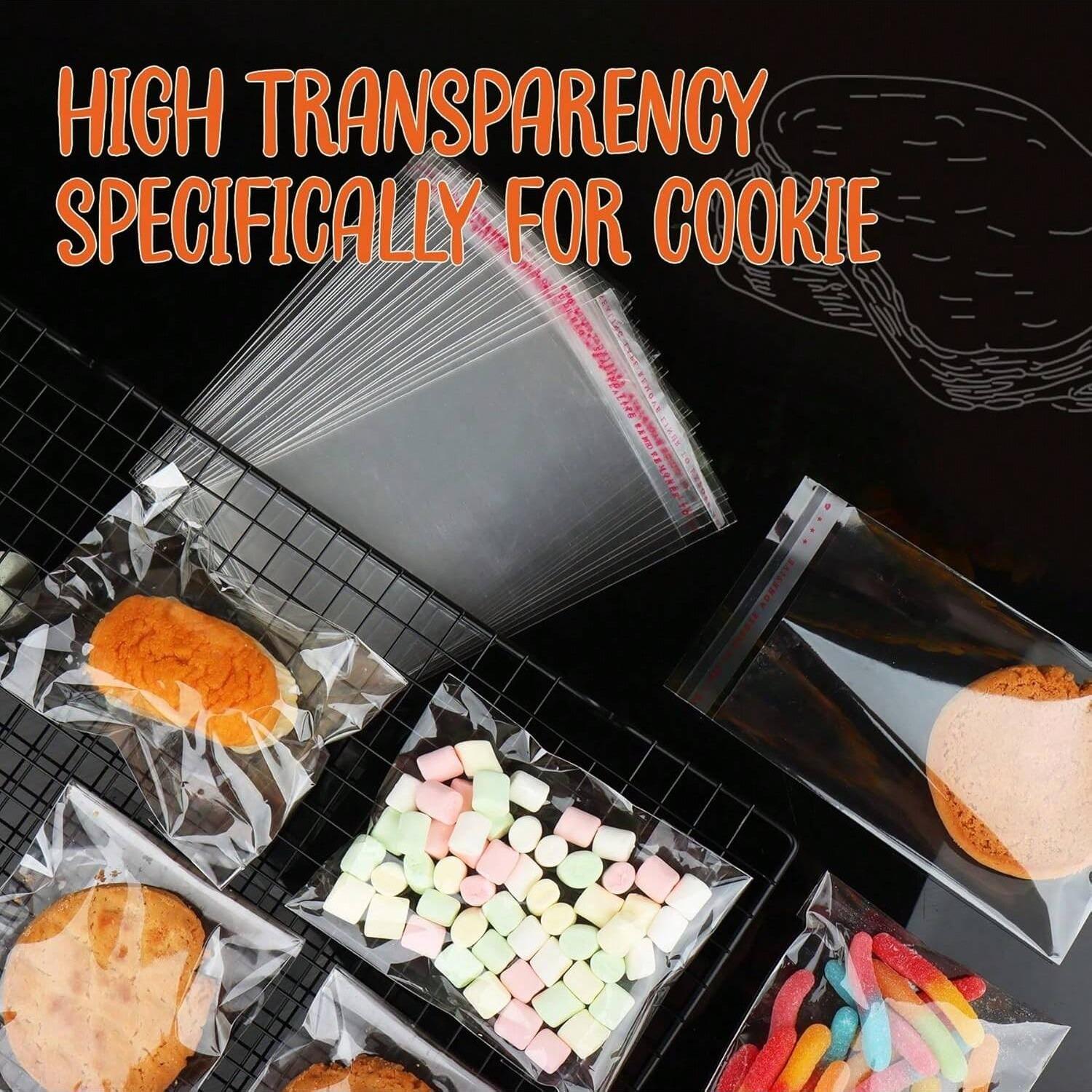 4" X 6" Clear Cookie Bags With Seal (200 Pack) - Self Sealing Cellophane Bags for Baked Goods Packaging, Cookie Wrappers, Bakery Packaging, Bake Sale, Candy, Treats, Goodies, Gifts, Party Favors
