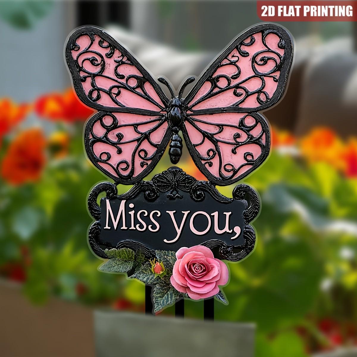 2D Flat, [2D Flat] 2DFLAT Single-Piece Outdoor Memorial Plaque Suitable for Garden, Cemetery Marker, Grave Decor - Plastic Ground Insert with Flat Marker Panel, Suitable for Yard, Festival Decoration & Mother' Day Gift, 2D Flat