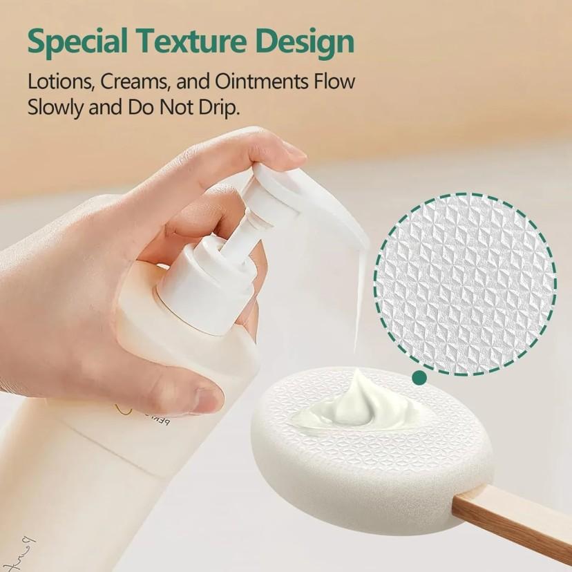 Long Handle Back Applicator Set with 3 Replaceable Cotton Pads, Easy-To-Use for Seniors and Women, Ideal for Body Lotion, Creams, Sunscreen