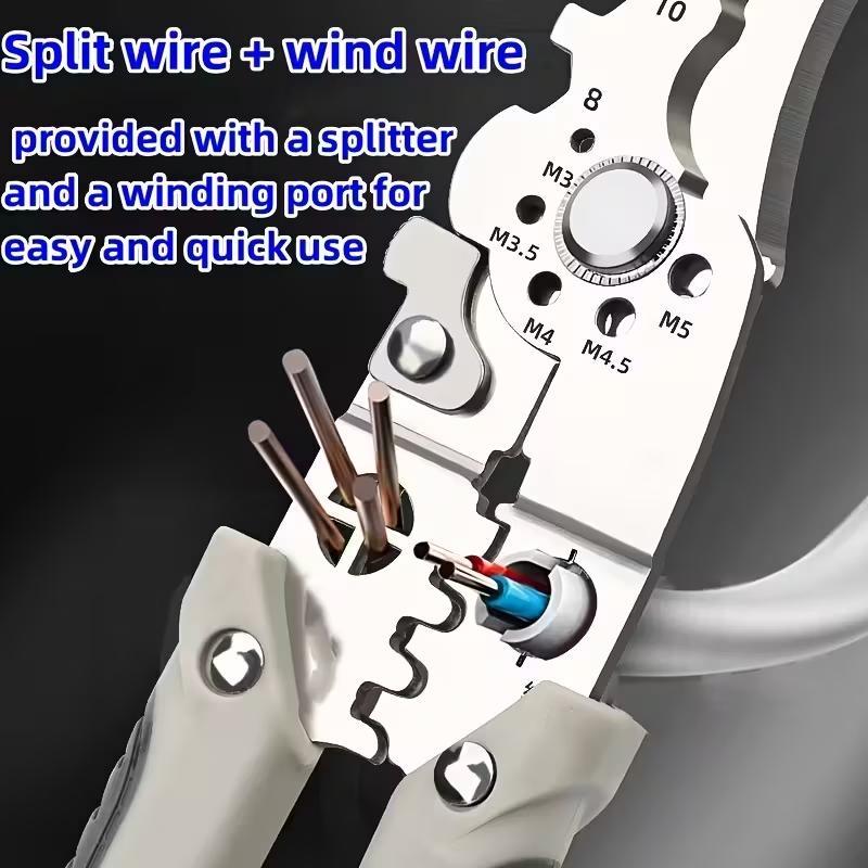New 16-In-1 Foldable Wire Stripper, Upgraded Multifunctional Professional Cable Cutter, Wirecutters, Ideal for Cutting & Pulling Wires
