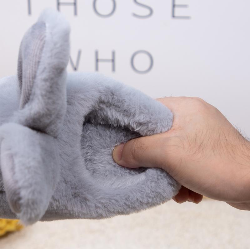 Drecage Girls Toddler Slippers Boys House Shoes For Little Kids Cute with Bunny Design Plush Indoor Slippers Non-Slip Comfortable Soft Cotton Footwear