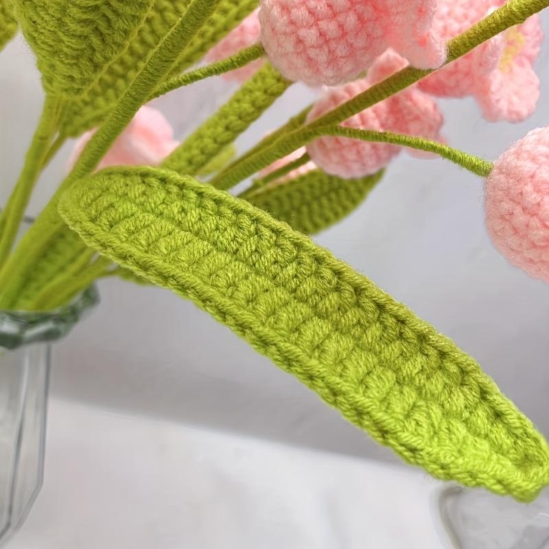 Handcrafted Crochet Flower Bouquet Set - Artificial Lilies, Carnations, Tulips & Forget-Me-Nots - Fabric Floral Arrangement for Christmas, Graduation, & All Seasons Decor - Tabletop Display