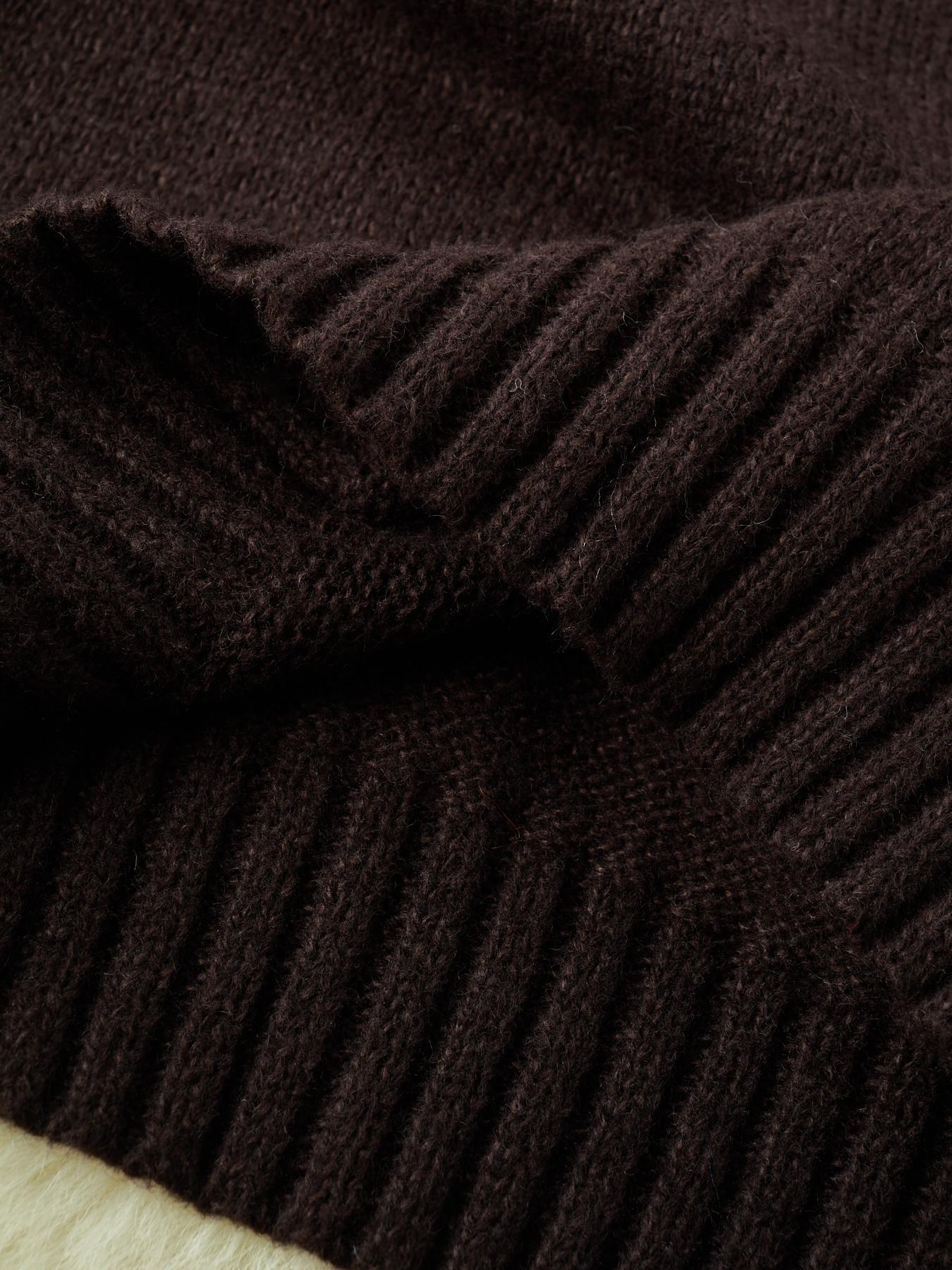 Women's Fitted Long Sleeve High Neck Sweater Knitwear, Casual Style Earth Tone Pullover, Perfect for Fall & Winter, Single Wear or Layering