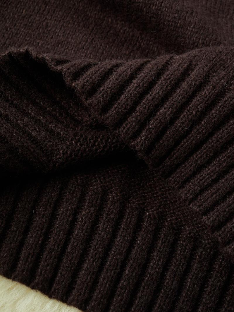 Women's Fitted Long Sleeve High Neck Sweater Knitwear, Casual Style Earth Tone Pullover, Perfect for Fall & Winter, Single Wear or Layering Women's Fitted Long Sleeve High Neck Sweater Knitwear, Casual Style Earth Tone Pullover, Perfect for Fall & Winter, Single Wear or Layering