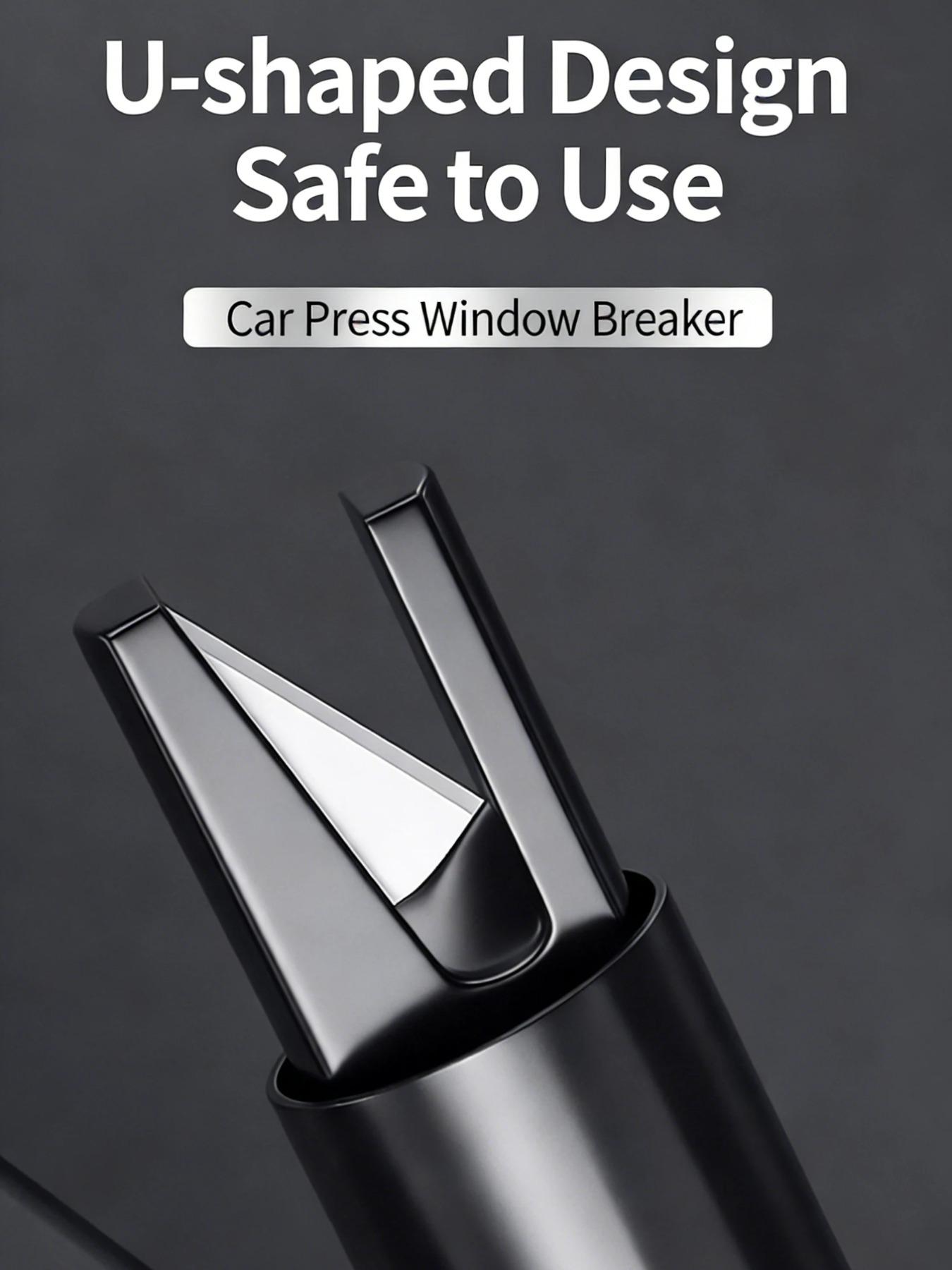 2-In-1 Aluminum Car Safety Rescue Hammer, Automatic Seatbelt Cutter Window Breaker, Emergency Rescue Tool, Essential Automotive Gear