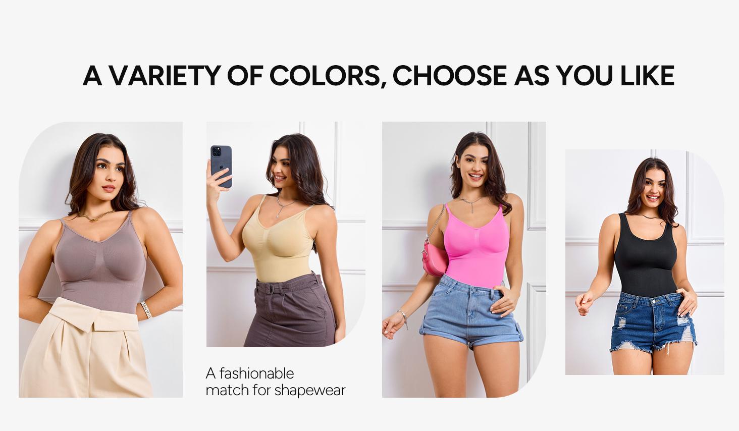 Nebility Women's Shapewear Bodysuit Tummy Control Body Shaper  Snatched Waist Body Suit Basic Compression Spaghetti Strap Womenswear