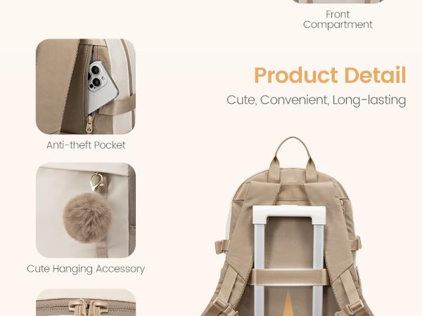 LOVEVOOK School Backpack for Teen Girls, Backpack for School, Teen Backpacks for 8-16 Teenage, Lightweight Bag with Laptop Compartment, Cute Bookbag for Girls, Casual Travel Bookbag