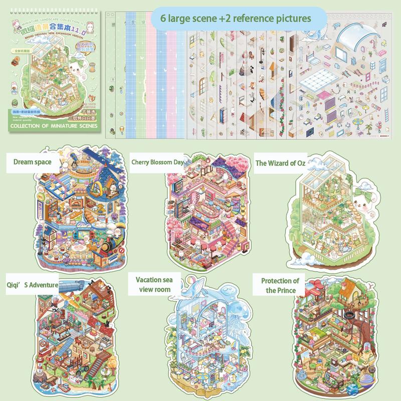 Prince Series 3D Miniature Scene Sticker Set, DIY Handmade Craft Kit, Creative Christmas Gift, Decorative Toy Collection