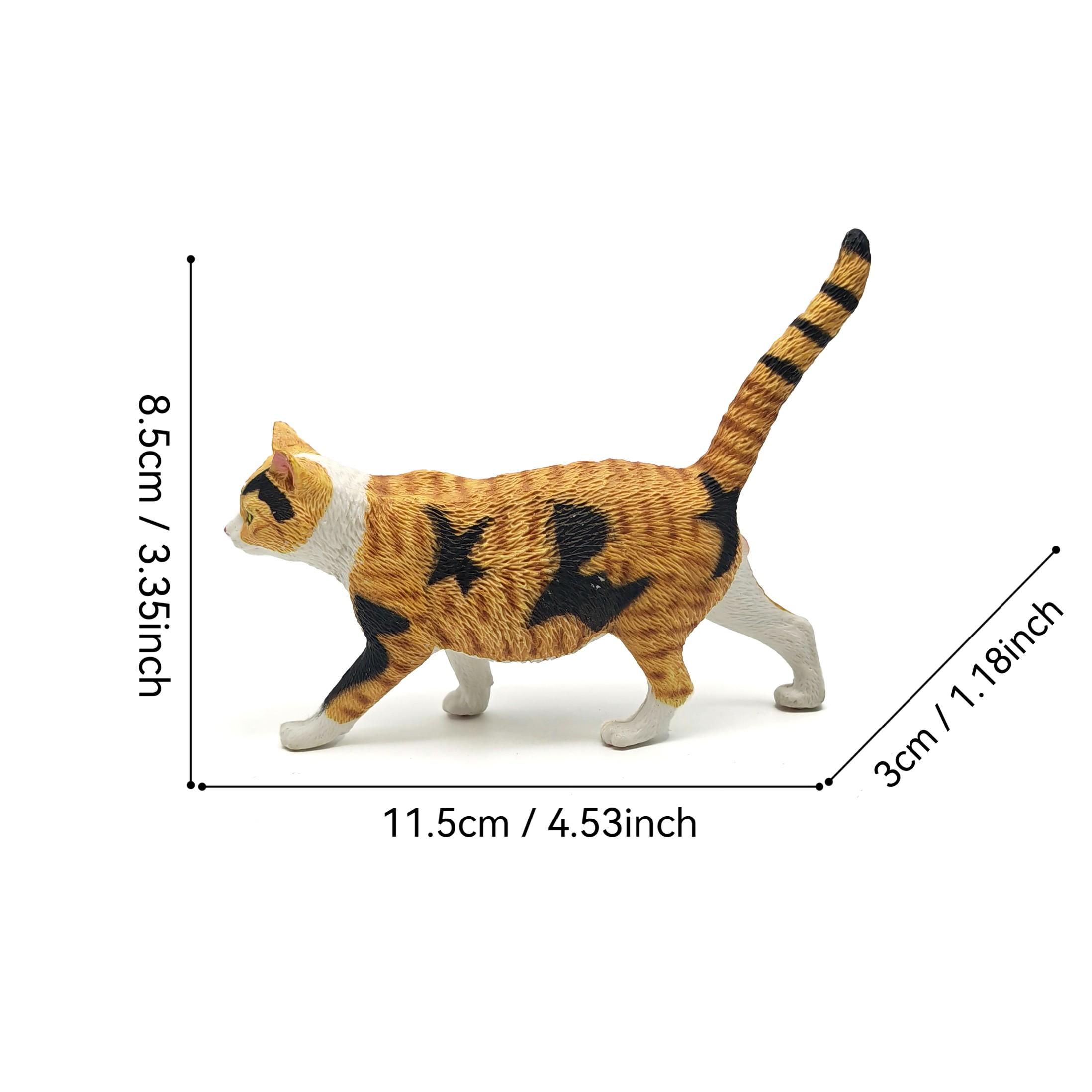 Realistic PVC Standing Cat Animal Model, Lifelike Design Cat Statue Decoration, Home Decor and Collection, Garden Office Desk Bonsai Rockery Miniature Scene