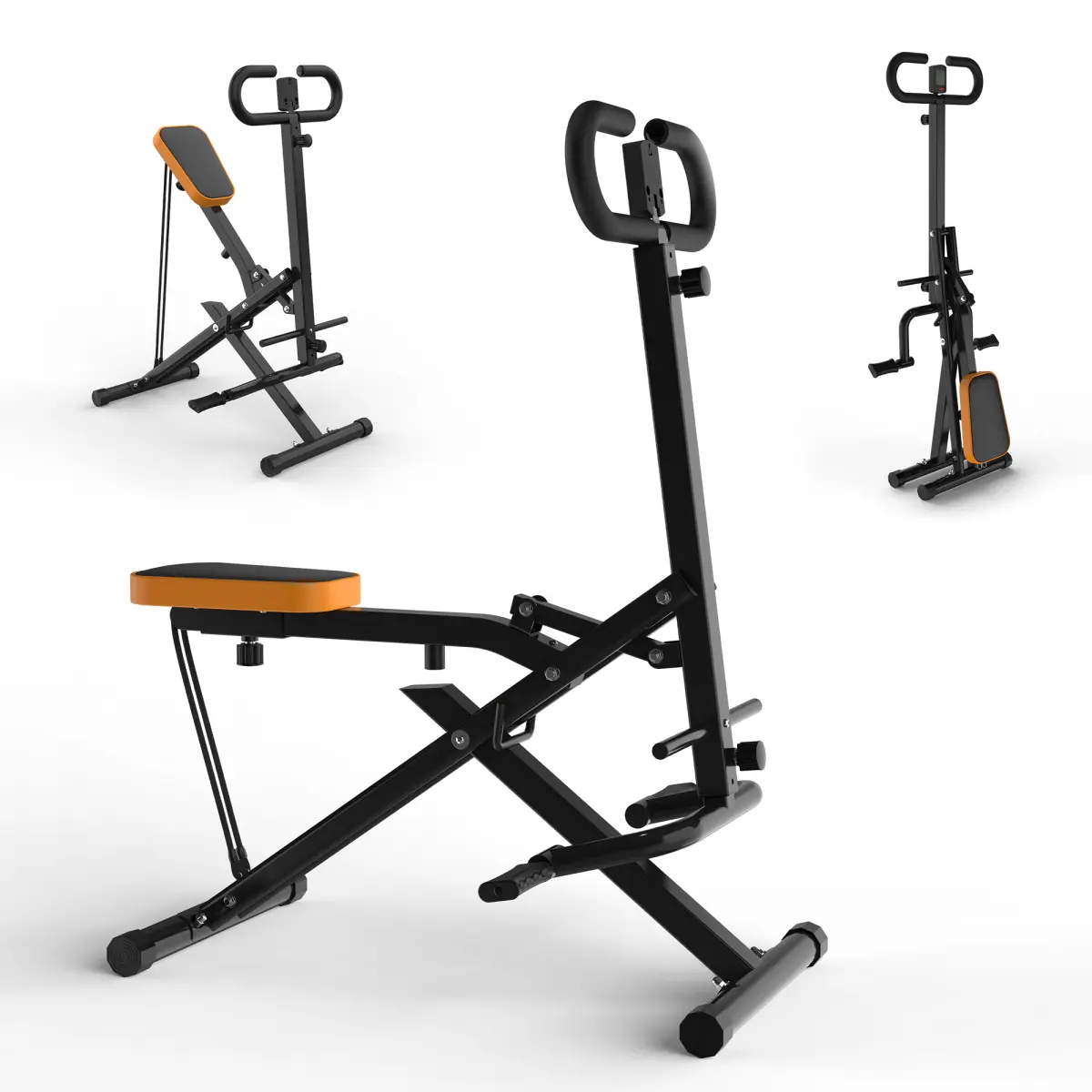AobtkelSquat Machine for Home, Assist Trainer for Glutes Workout Foldable with Resistance Bands, for Botty Glutes Butt Thighs, Ab Back/Leg Press Hip Thrust for Home Gym Fitness-Black